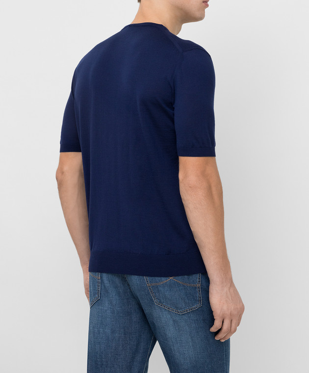 Prada Синяя футболка из шерсти UMA123C5W изображение 4