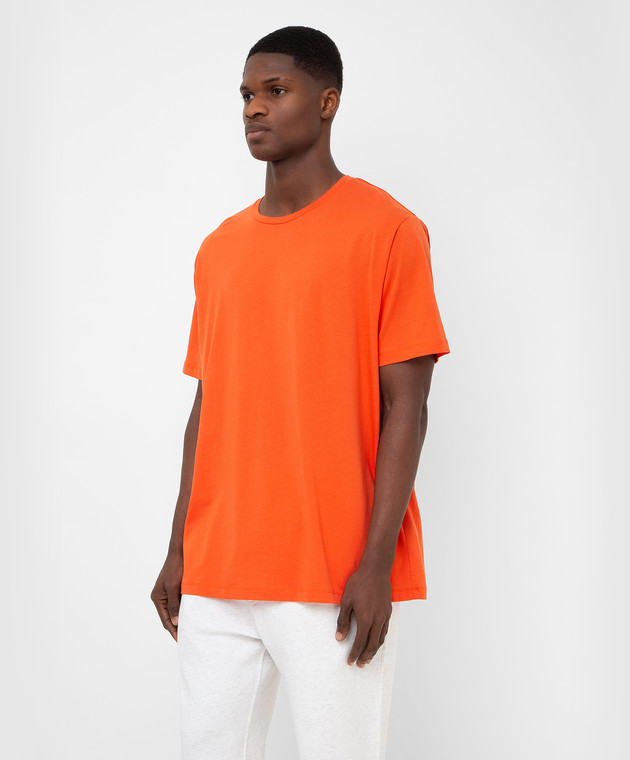 Balmain Оранжевая футболка с логотипом XH1EG010BB16 изображение 3