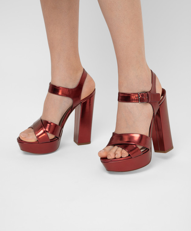 Miu Miu Burgundy leather sandals 5XP705 image 2