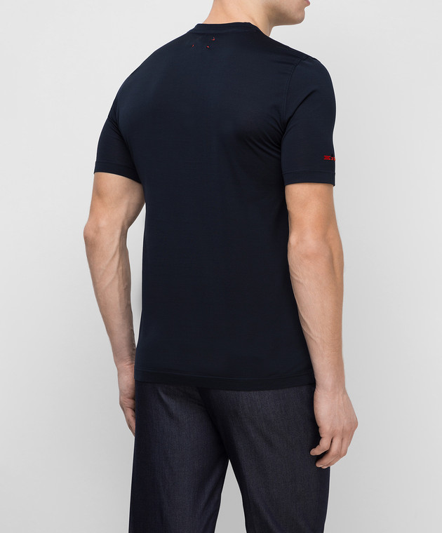 Kiton Темно-синяя футболка UK1165E21 изображение 4