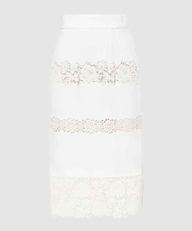 Dolce&Gabbana Біла спідниця з мереживом F4BHVZFGMFB