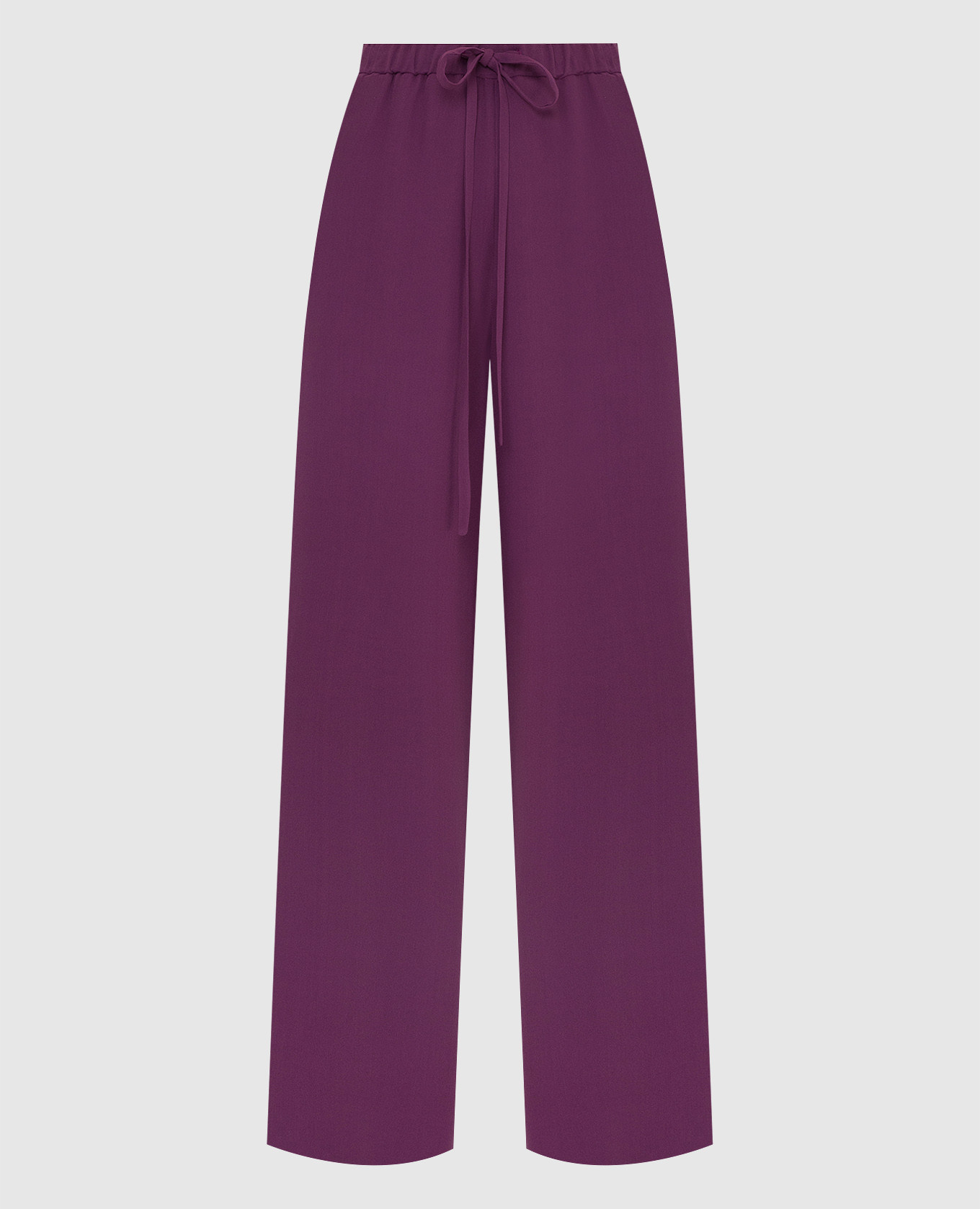 Фиолетовые укороченные шелковые брюки
