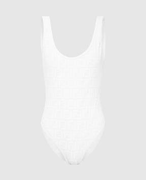Fendi Белый купальник с фактурным узором логотипа FXB922AES6