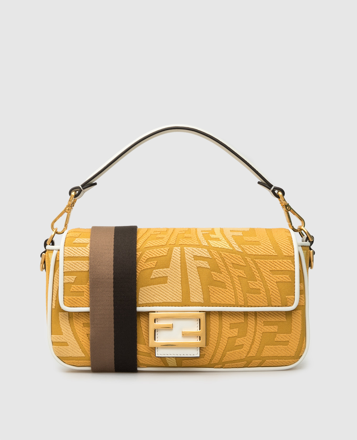 

Сумка-багет с вышивкой FF Fish-Eye Fendi, Горчичный, Сумки