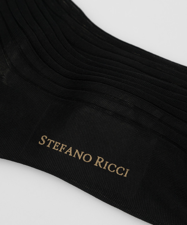 Stefano Ricci Чорні шкарпетки в рубчик C009UN0001C009UN зображення 3