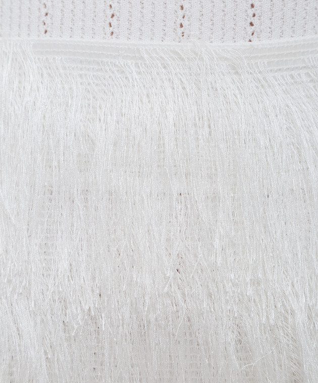 Balmain Белые брюки с кружевом RF15303D026 изображение 5