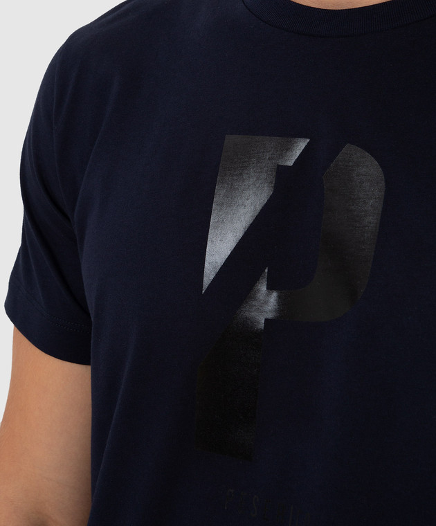 Peserico Темно-синя футболка з принтом логотипу R55000J0Q500069 зображення 5