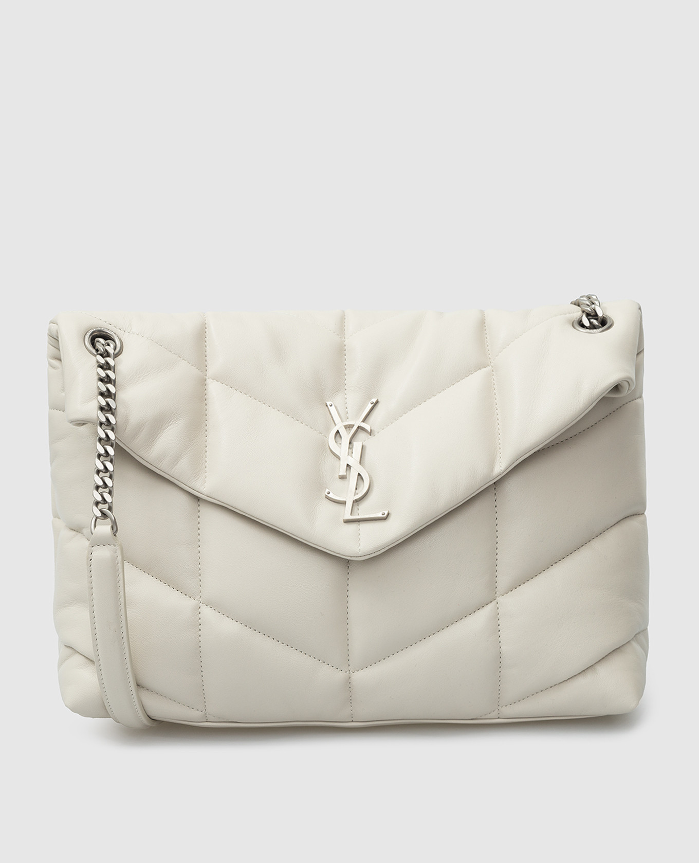 

Кожаная сумка-мессенджер Puffer Saint Laurent, Светло-бежевый, Сумки