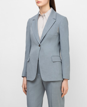 Brunello Cucinelli Блакитний жакет з ланцюжком MF5912021