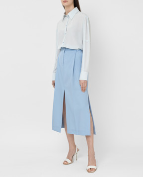 NINA RICCI Голубая юбка из шерсти 21PCJU005WV0241