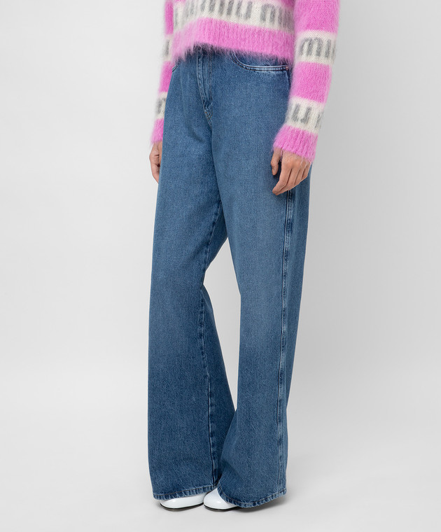 Miu Miu Джинсы широкого кроя с принтом логотипа GWP3941YXQ изображение 3