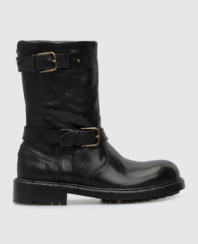 Dolce&Gabbana Чорні шкіряні черевики A70032AW352