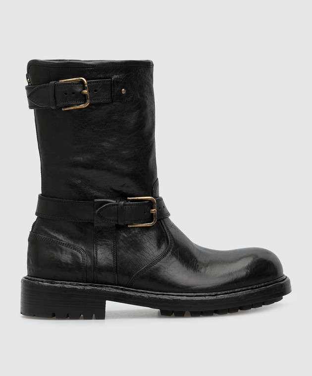 Dolce&Gabbana Черные кожаные ботинки A70032AW352
