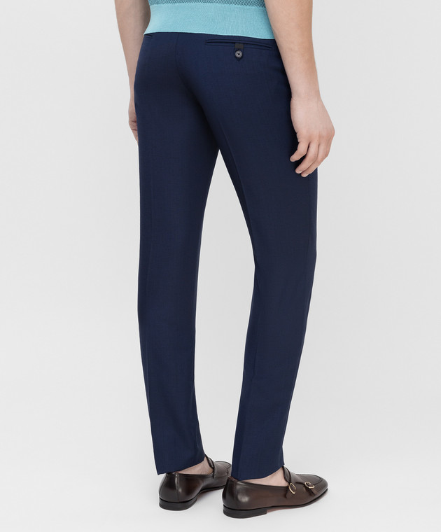 Prada Темно-синие брюки из шерсти UPA8411P3Z изображение 4