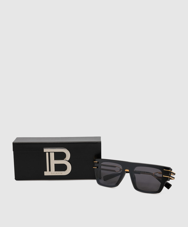 Balmain Черные солнцезащитные очки Soldat BPS124A148 изображение 6