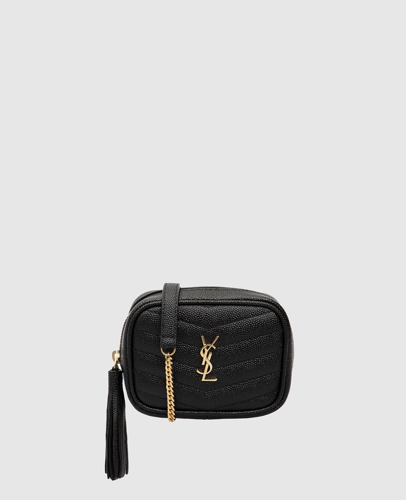

Черная кожаная сумка мини Lou Saint Laurent, Черный, Сумки