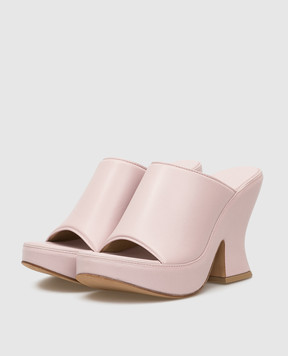 Bottega Veneta Бузкові шкіряні сабо 658979VBSD0