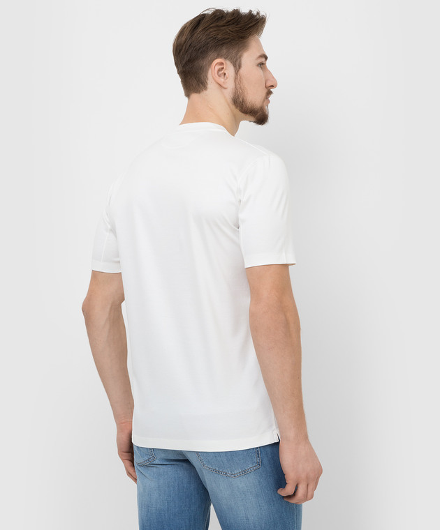 Brunello Cucinelli Біла футболка з принтом логотипу M0T618430 зображення 4