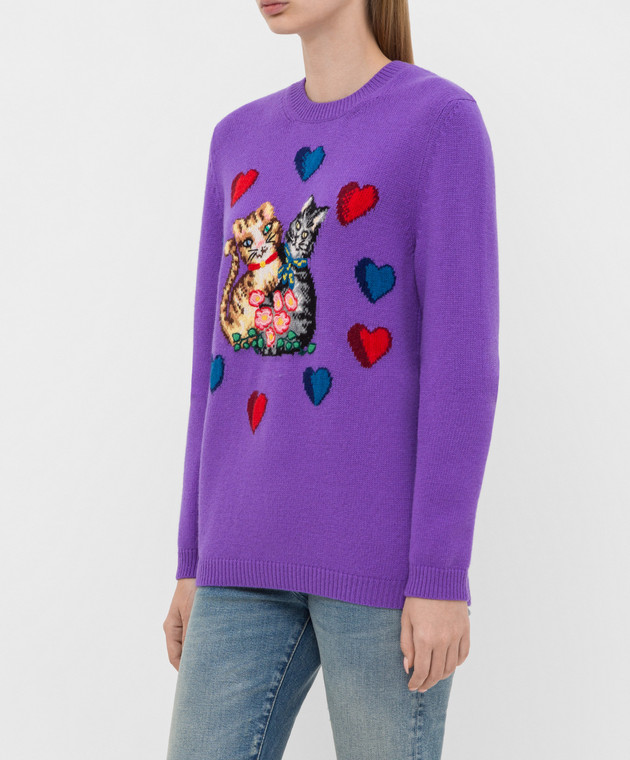 Gucci Фиолетовый свитер из шерсти 579955 изображение 3