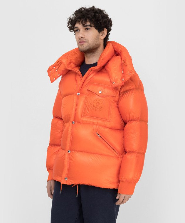 Moncler Оранжевая пуховая куртка Lamentin 1A00161539WF изображение 3