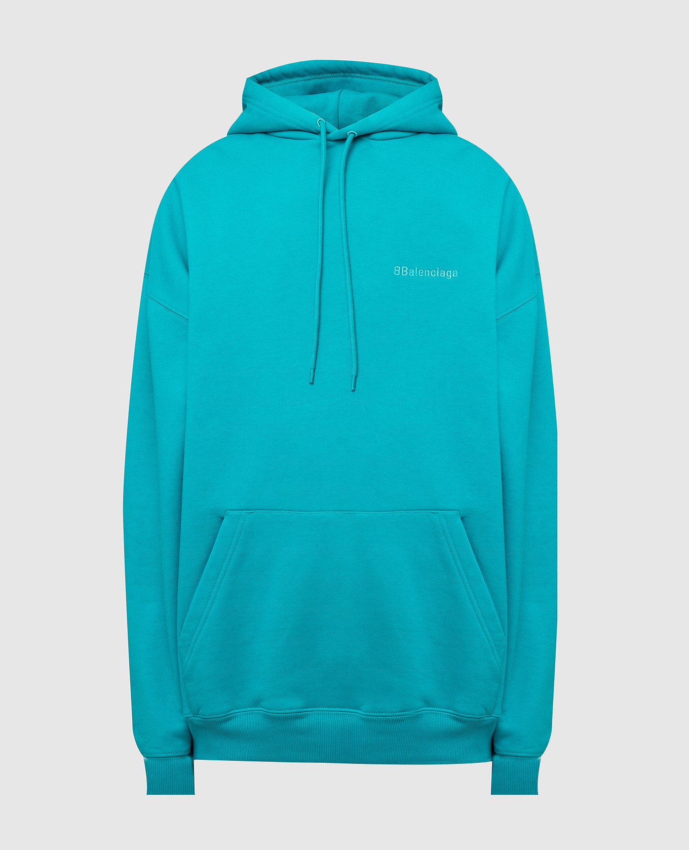 

Худи oversize с вышивкой логотипа, Бирюзовый, Худи и свитшоты