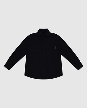 Stefano Ricci Детская черная вельветовая рубашка YC004159S1804
