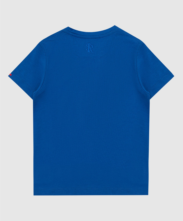 Stefano Ricci Детская синяя футболка с эмблемой YNH9200540TE0001 изображение 2