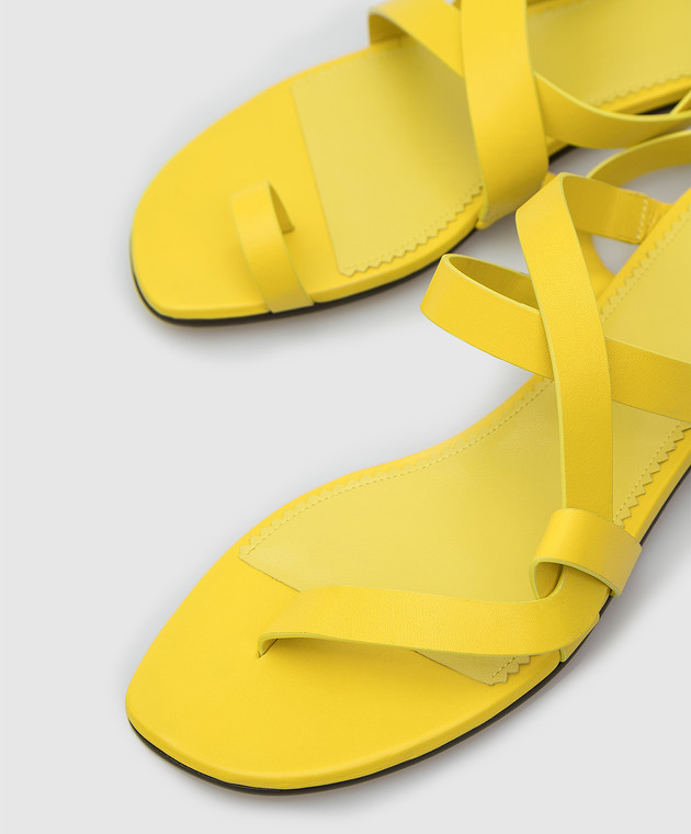 EMILIO PUCCI Желтые кожаные сандалии 1ECE251EX08 изображение 5