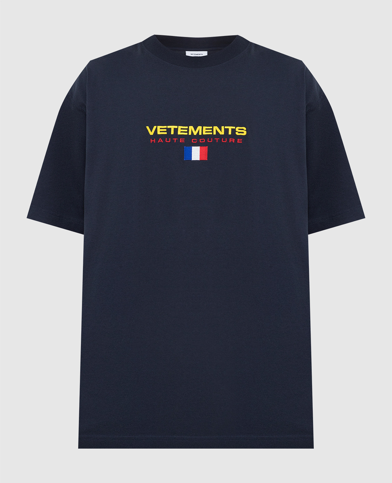 Vetements Темно-синяя футболка с вышивкой логотипа UE52TR240N