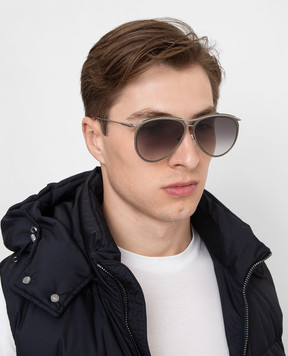 Alexander McQueen Солнцезащитные очки-авиаторы с эффектом градиент AM0115S30001841