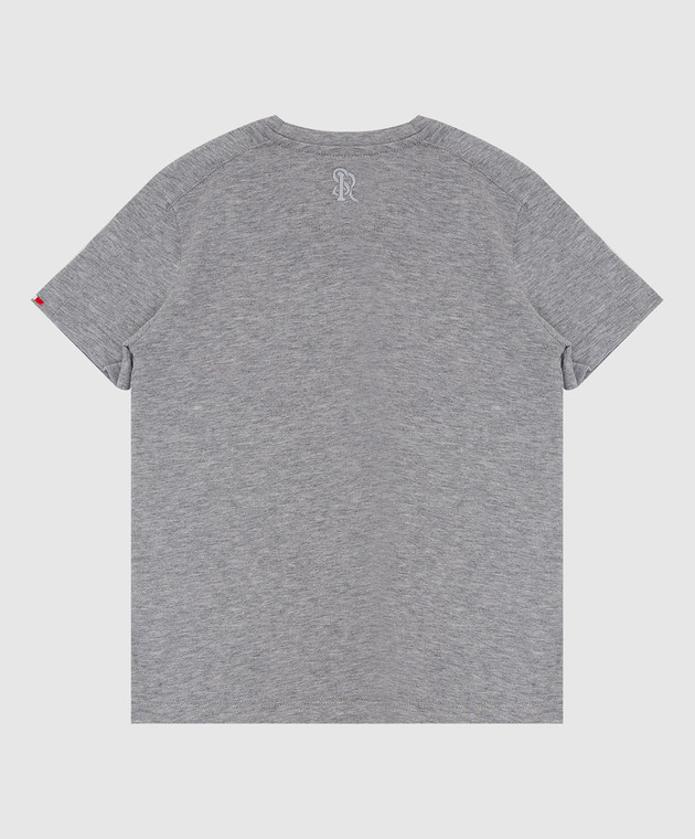 Stefano Ricci Детская серая футболка с вышивкой логотипа YNH0200240803 изображение 2