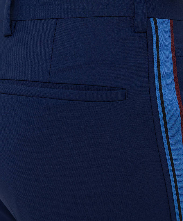 Prada Синие брюки из шерсти UP0074IJS изображение 5