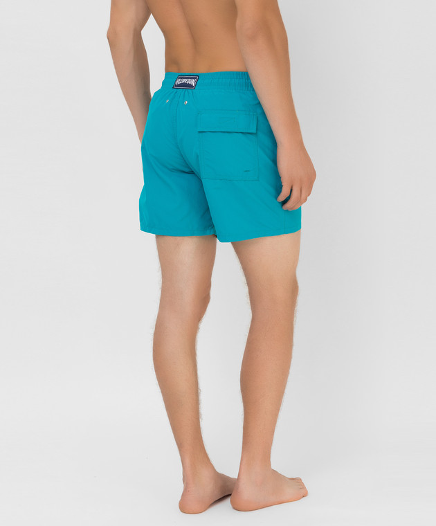 Vilebrequin Бірюзові плавальні шорти Mooreа з вишивкою MOOH0D06 зображення 4