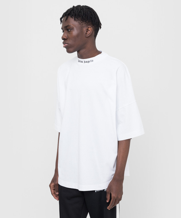 Palm Angels Белая футболка с принтом логотипа PMAA002C99JER001 изображение 3