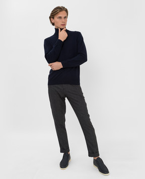 D'Uomo Milano Темно-синий гольф из кашемира 355N