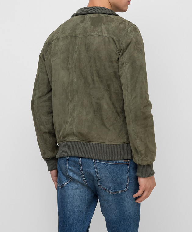 Enrico Mandelli Зеленая замшевая куртка A8T1105214 изображение 4