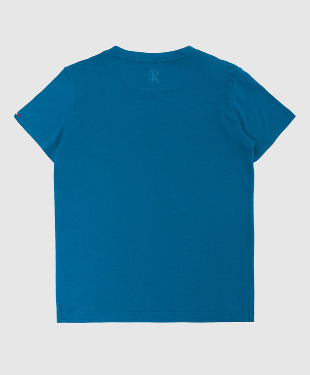 Stefano Ricci Детская бирюзовая футболка с вышивкой YNH7200480803 изображение 2