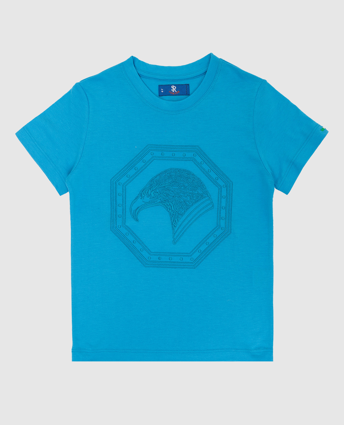 Children's light turquoise t-shirt with embroidery