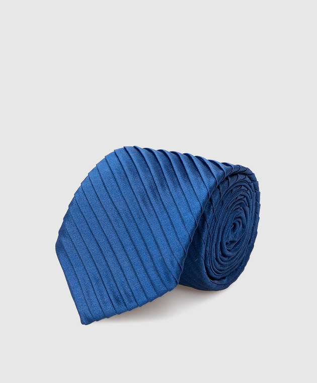 Stefano Ricci Дитячий синій шовковий галстук в візерунок YCP12UUNIR