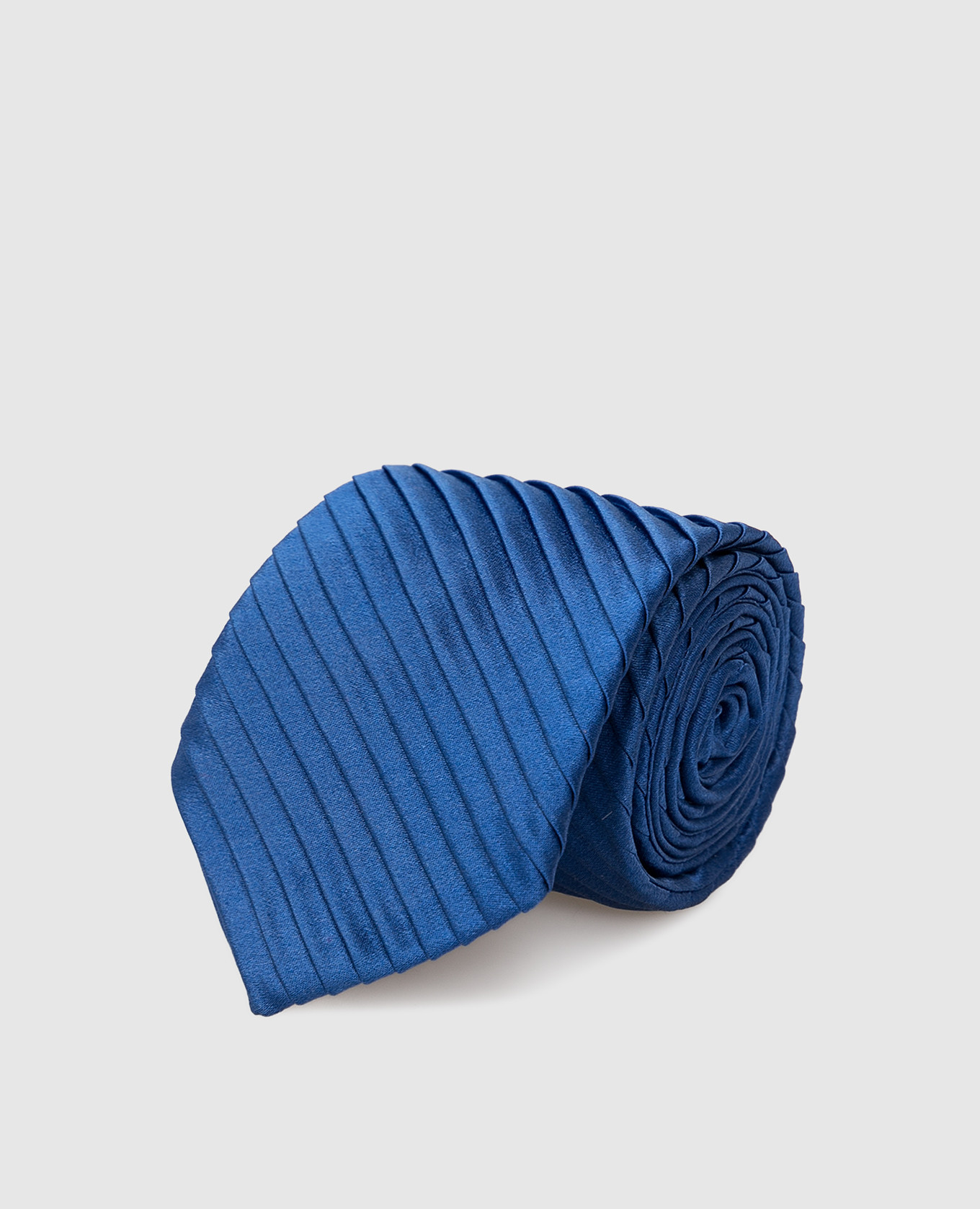 Детский синий шелковый галстук в узор