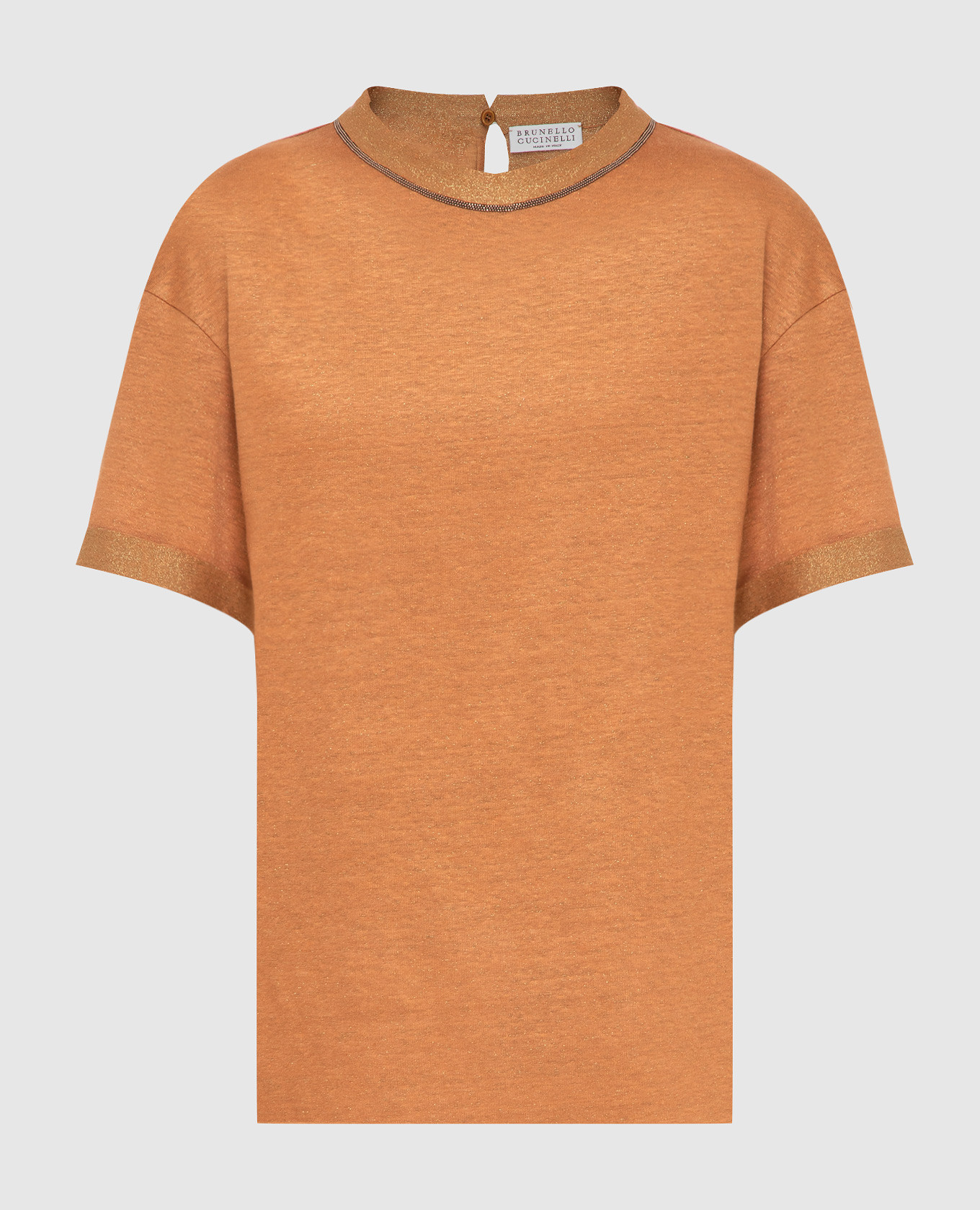 Оранжевая футболка из льна