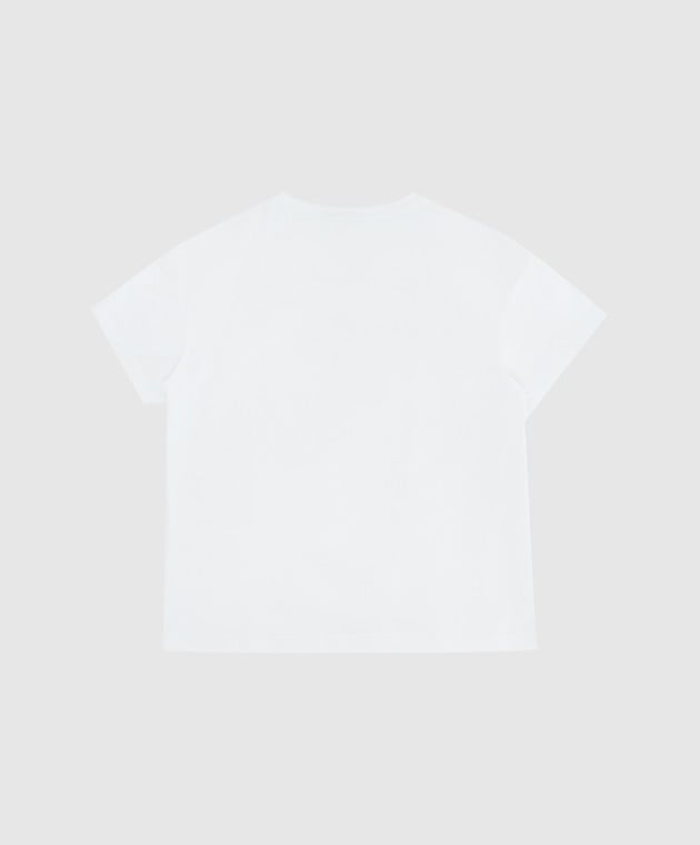 Ermanno Scervino Детская футболка с кружевом и кристаллами ESFTS021JE95XXSS изображение 2