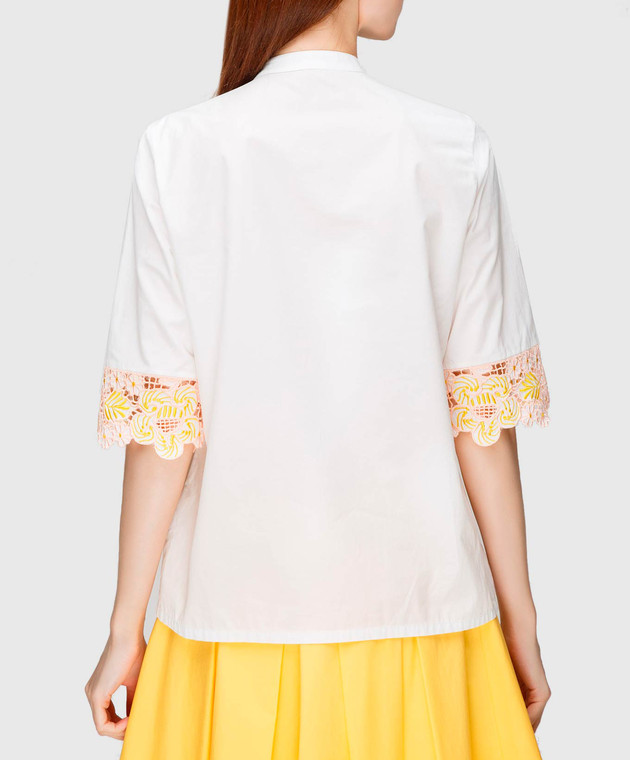 Etro Белая блуза с вышивкой D15180 изображение 4