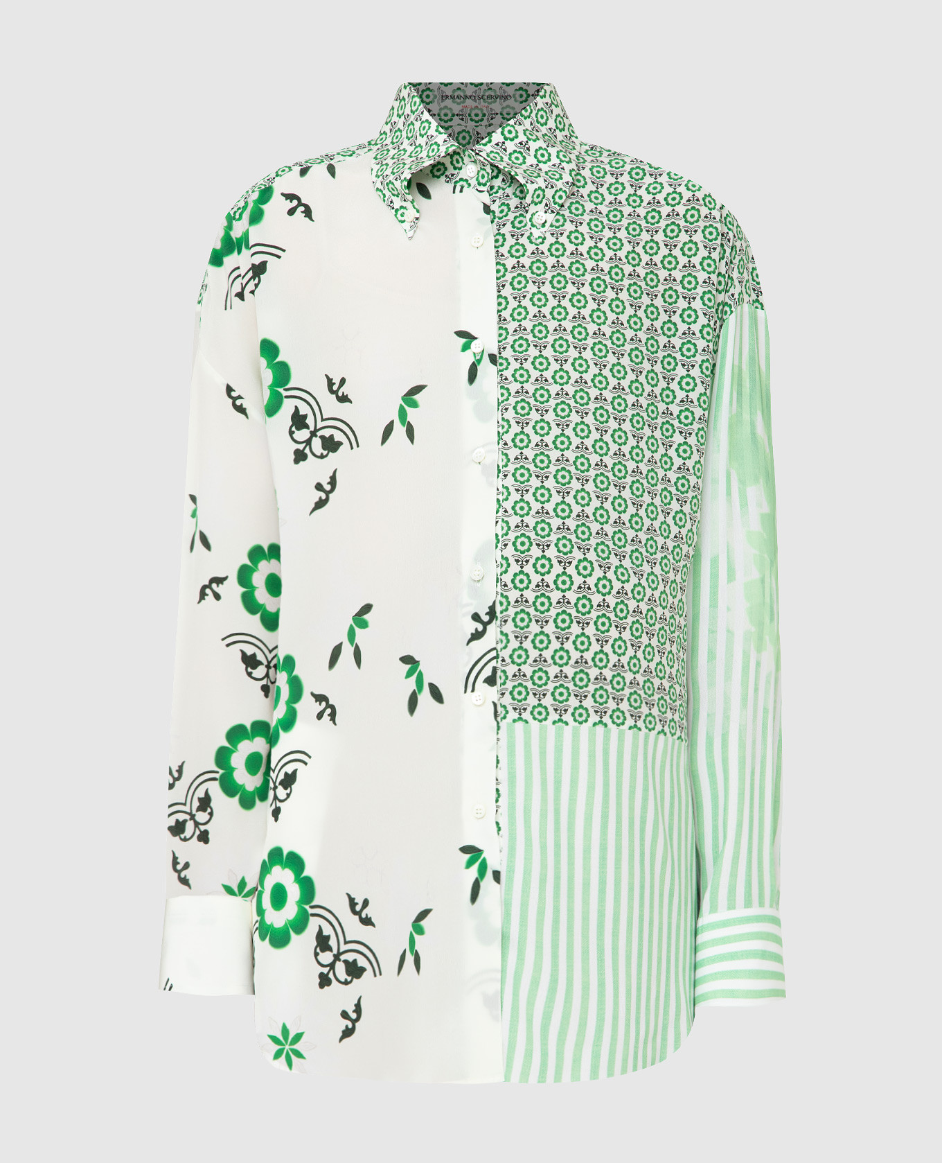 

Зеленая блуза из шелка Ermanno Scervino, Зеленый, Рубашки и блузы