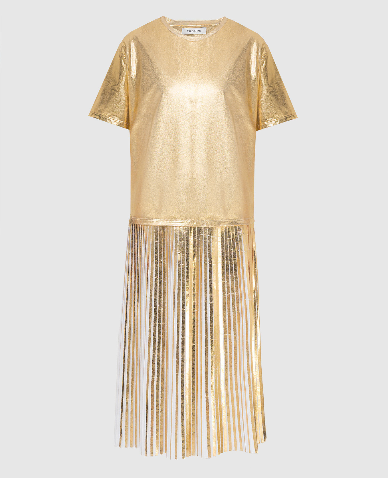 Платье с золотистым ламинированием