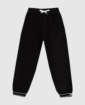 Fendi Детские черные спортивные брюки с узором логотипа JMF355AG1836