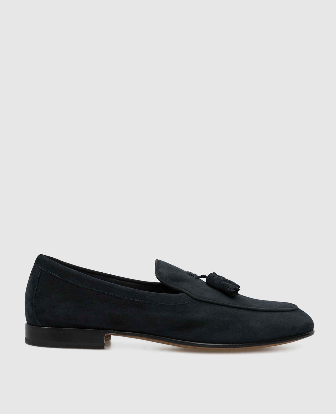 

Темно-синие замшевые лоферы Santoni, Тёмно-синий, Лоферы