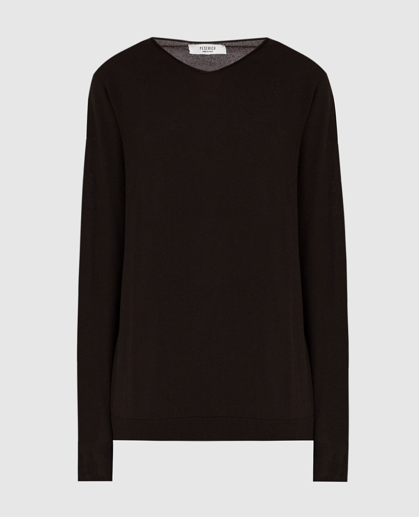 

Темно-коричневый гольф из шерсти Peserico, Тёмно-коричневый, Свитера