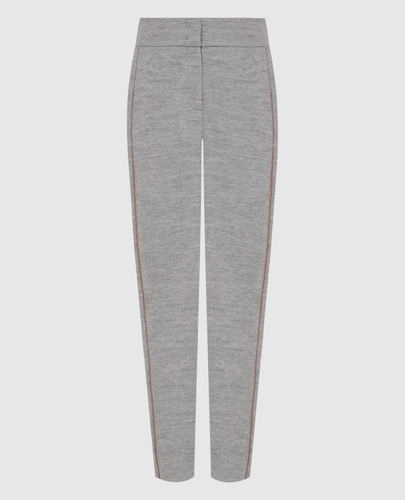 

Светло-серые чиносы с цепочками, Серый, Зауженные брюки