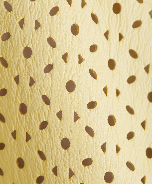 Yves Salomon Желтый кардиган из перфорированной кожи 7EYM22301APXX изображение 5